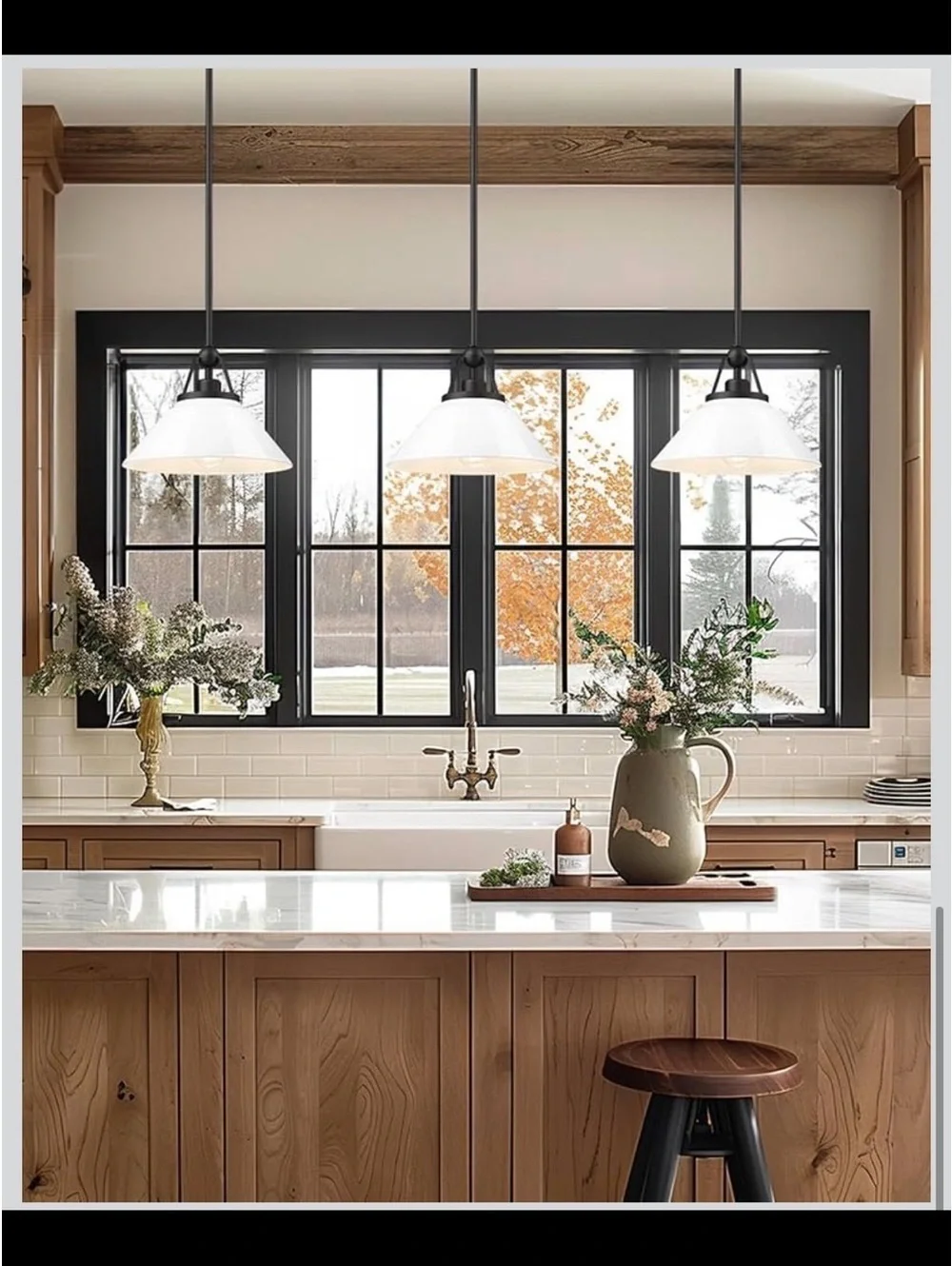 White Modern 12” Hanging Pendant Light Fixture - New in Box